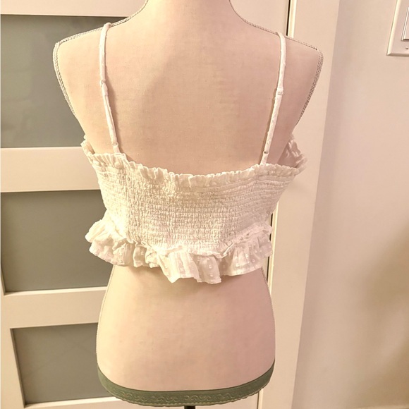 American Rag White Ruffled Cropped Tank - Picture 2 of 3